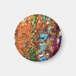 Orange, Grüne, Blaue, Violette Marmorkunst Magnet