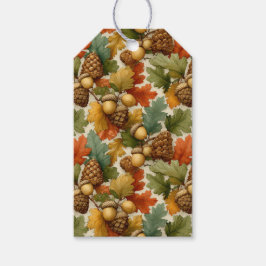Orange Grüne Pinecones Geschenkanhänger