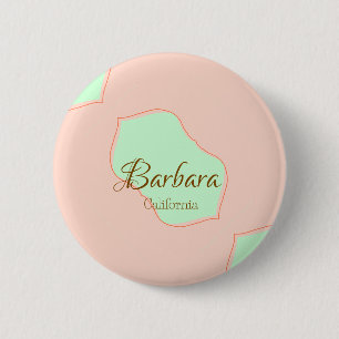 Orange grüner Pastell Boho Namen hinzufügen Ort ru Button