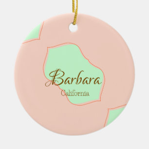 Orange grüner Pastell Boho Namen hinzufügen Ort ru Keramik Ornament