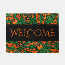 Orange grünes Gecko-Eidechsen-Muster-Willkommen