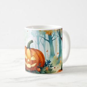 Orange grünes Wasser Farbe Herbst Pumpkins Wald Kaffeetasse