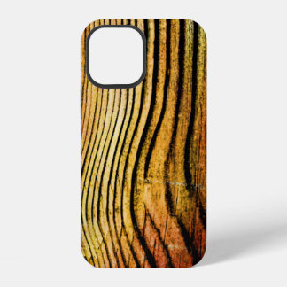 Orange Grunge Wood Grain iPhone 12 Hülle