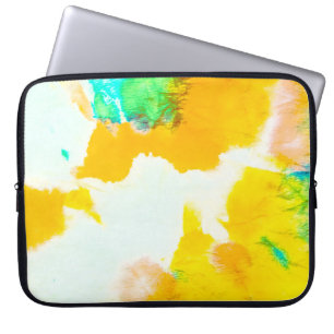 Orange grungy Paint. Gefärbte Krawatte drucken. Fa Laptopschutzhülle