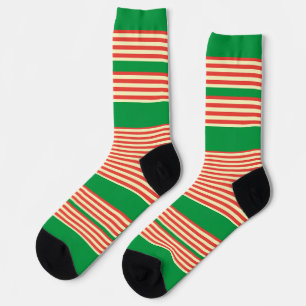 Orange Grünstreifen Socken