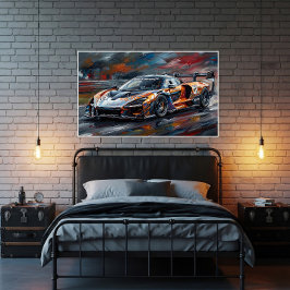 Orange GTR Supersportwagen-Rennwagen Leinwanddruck