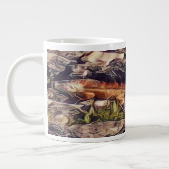Orange Guana Art Jumbo-Tasse (Links)