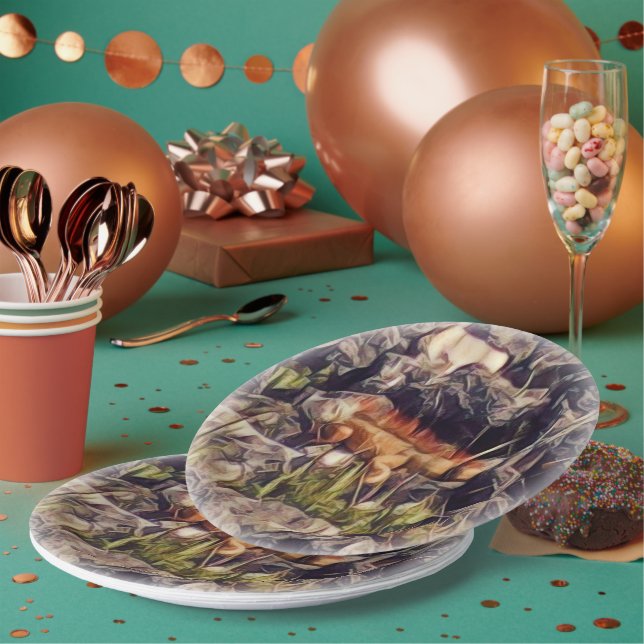 Orange Guana Art Pappteller (Multi)