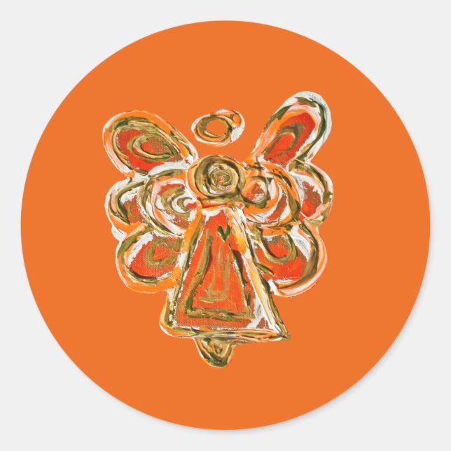 Orange Guardian Angel Art Decal Stickers (Vorderseite)