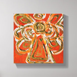 Orange Guardian Angel Art Wrapped Canvas Malerei Leinwanddruck