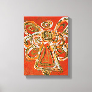 Orange Guardian Angel Art Wrapped Canvas Malerei Leinwanddruck