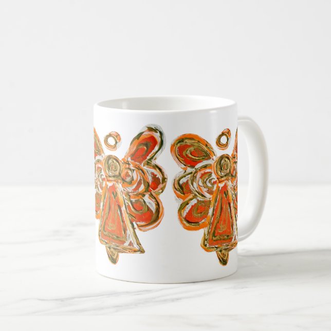 Orange Guardian Angel Custom Coffee Tassen Cup (VorderseiteRechts)