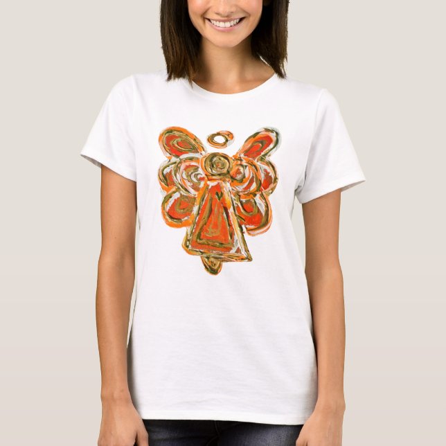 Orange Guardian Angel Custom Holiday Art T - Shirt (Vorderseite)