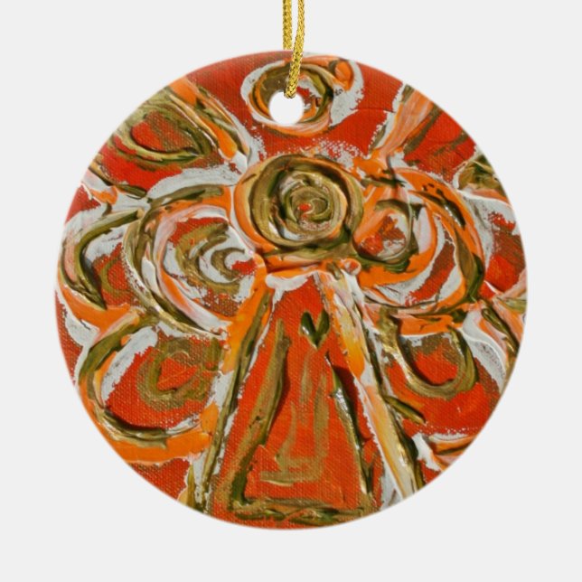 Orange Guardian Angel Ornament Pendant (Vorne)