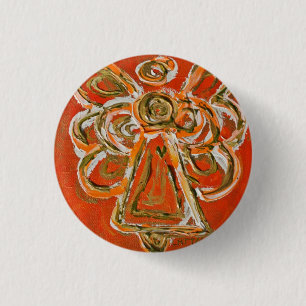 Orange Guardian Engel Button, Button oder Anhänger