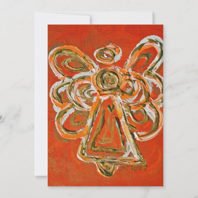 Orange Guardian Engel Custom Einladung oder Einlad (Vorderseite)