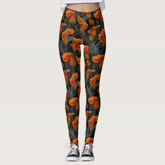 Orange Gym Calla lilies Charm Gift Ideas For Mom Leggings