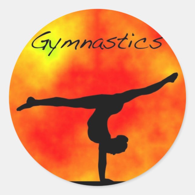 Orange Gymnastik Sticker (Vorderseite)