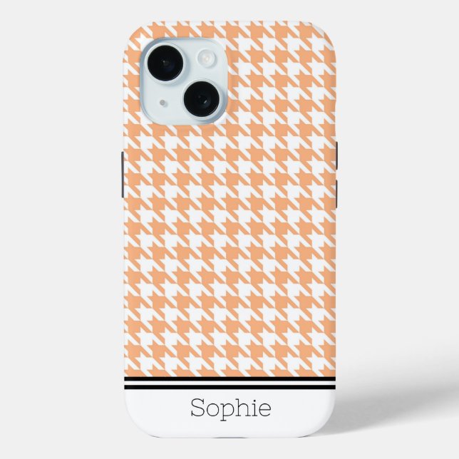 Orange Hahnentrittmuster Custom Samsung Case-Mate iPhone Hülle (Rückseite)