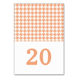 Orange Hahnentrittmuster Wedding Table Card Tischnummer