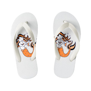 Orange Hair Mermaid Kinderbadesandalen