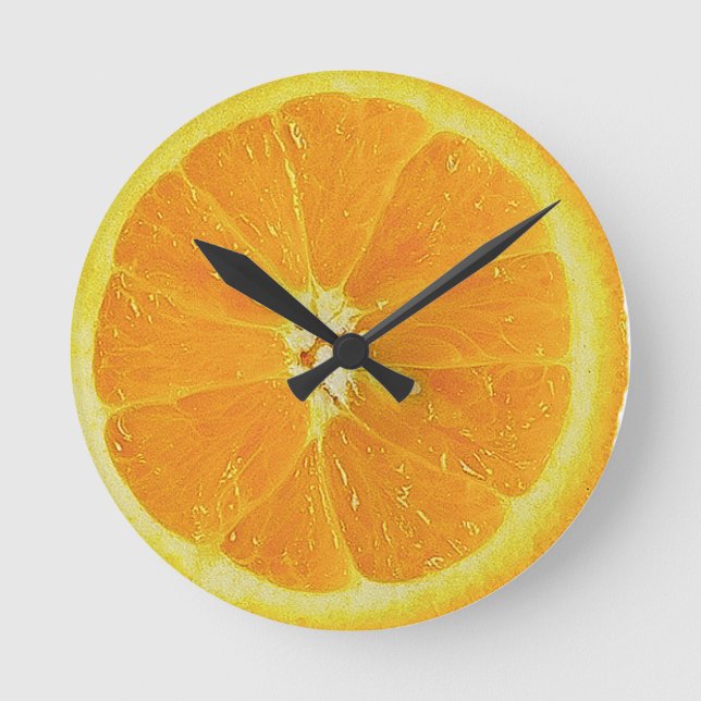ORANGE-HALF WALL CLOCK RUNDE WANDUHR (Vorderseite)