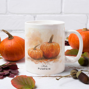 Orange Hallo Kürbis Aquarell Halloween Saison Tasse