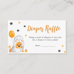 Orange Halloween Baby Duwer Diaper Raffle Begleitkarte