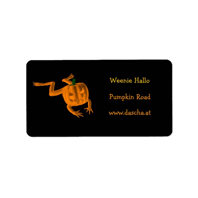 Orange Halloween Frosch Adressaufkleber (Vorne)