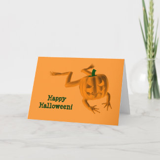 Orange Halloween Frosch Karte
