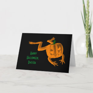 Orange Halloween Frosch Karte