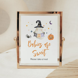 Orange Halloween Ghost Little Boo Babies sind süß Poster