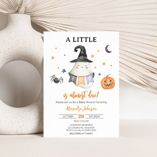 Orange Halloween Ghost Little Boo Baby Dusche Einladung