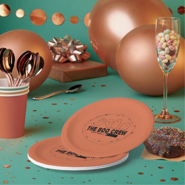 Orange Halloween Ghosts Pappteller (Multi)