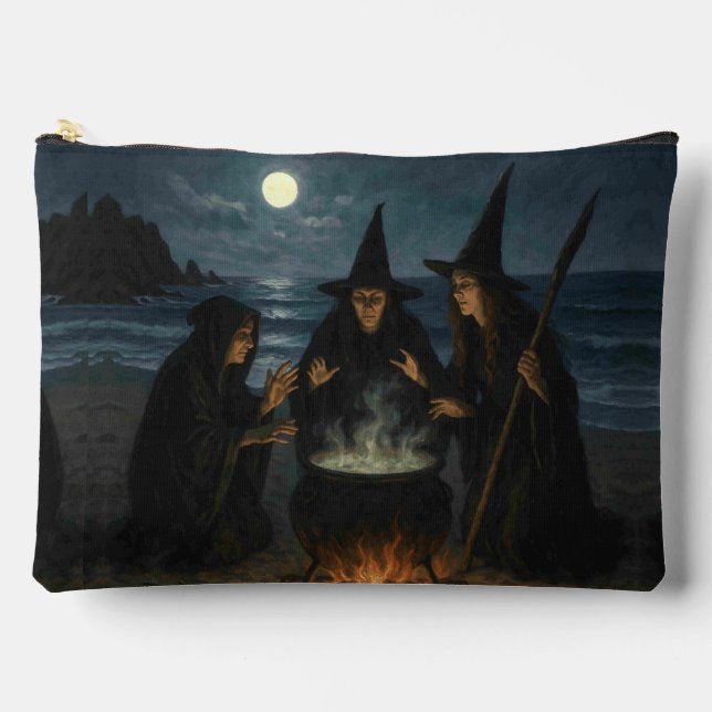 Orange Halloween Hexe Zubehörtasche (Vorderseite)