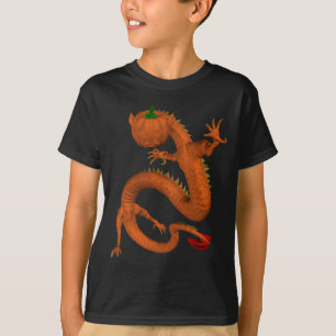 Orange Halloween-Kürbis-Drache T-Shirt