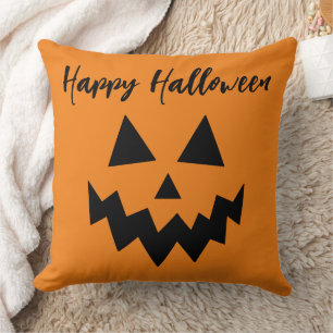 Orange Halloween Kürbislaterne Kissen