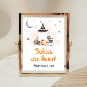 Orange Halloween Little Boo Babies sind süß Schild
