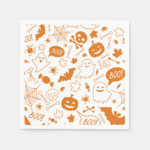 Orange Halloween Pattern Happy Halloween Art