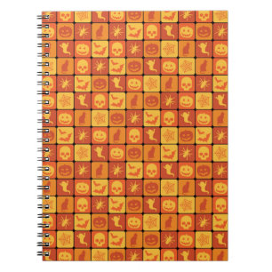 Orange Halloween Pattern Notizblock