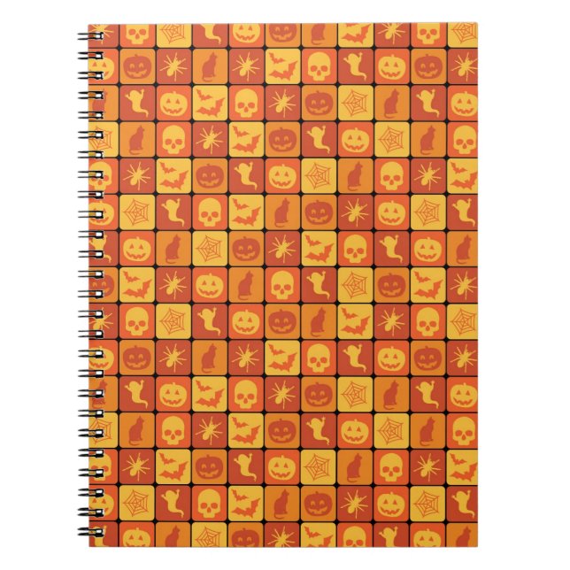 Orange Halloween Pattern Notizblock (Vorderseite)