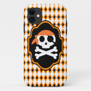 Orange Halloween Pirate Goth Phone Case