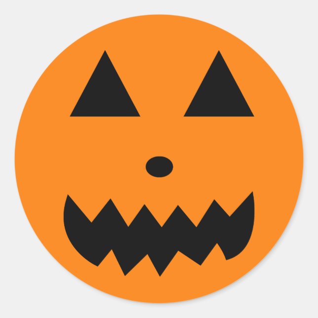Orange Halloween Pumpkin Face Runder Aufkleber (Vorderseite)
