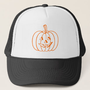 Orange Halloween Pumpkin Jack-O-Lantern Kontur Truckerkappe