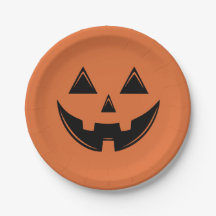 Orange Halloween Pumpkin Kürbislaterne Paper Plat