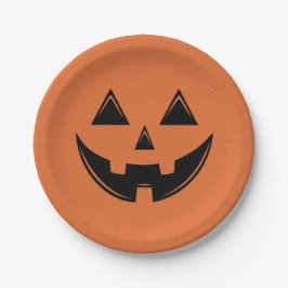 Orange Halloween Pumpkin Kürbislaterne Paper Plat Pappteller
