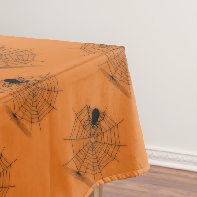 Orange Halloween Spider Web Tablecloth Tischdecke (Beispiel)