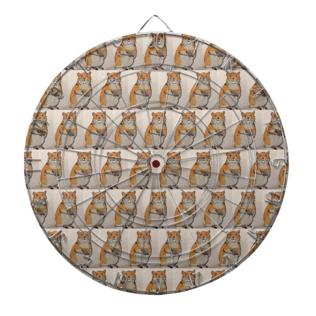 Orange Hamster gemustertes Dartboard Dartscheibe (vorne)