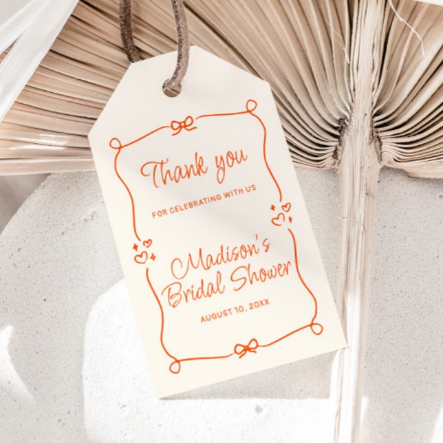 Orange Hand Drawing Frame Brautparty Vielen Dank Geschenkanhänger (Von Creator hochgeladen)