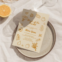 Orange Hand Drawn Brautparty